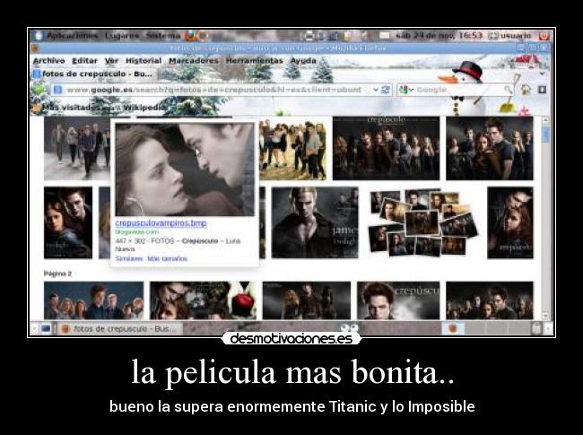 la pelicula mas bonita.. - bueno la supera enormemente Titanic y lo Imposible