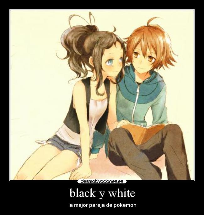 carteles pokemon manga black white pareja desmotivaciones