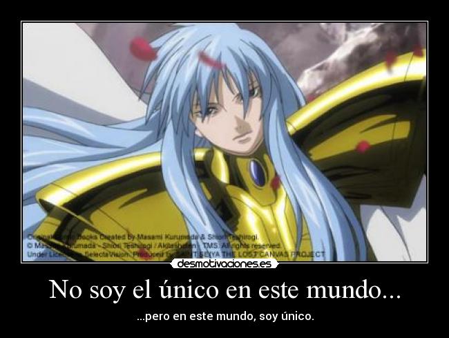 No soy el único en este mundo... - ...pero en este mundo, soy único.