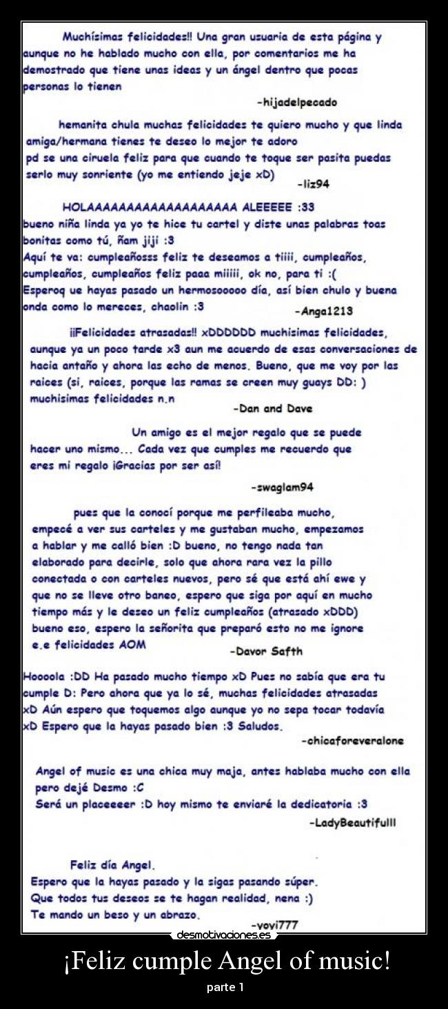 ¡Feliz cumple Angel of music! - parte 1