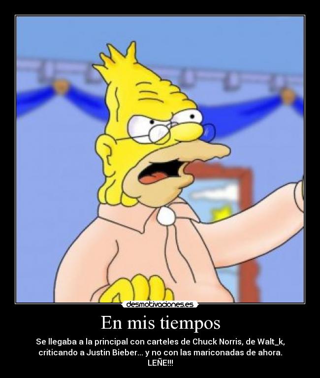 carteles abe simpson abuelo critica desmotivaciones