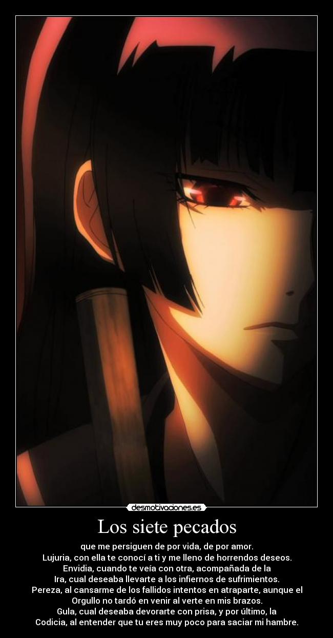 carteles tasogare otome amnesia gula ira codicia pereza lujuria orgullo envidia desmotivaciones