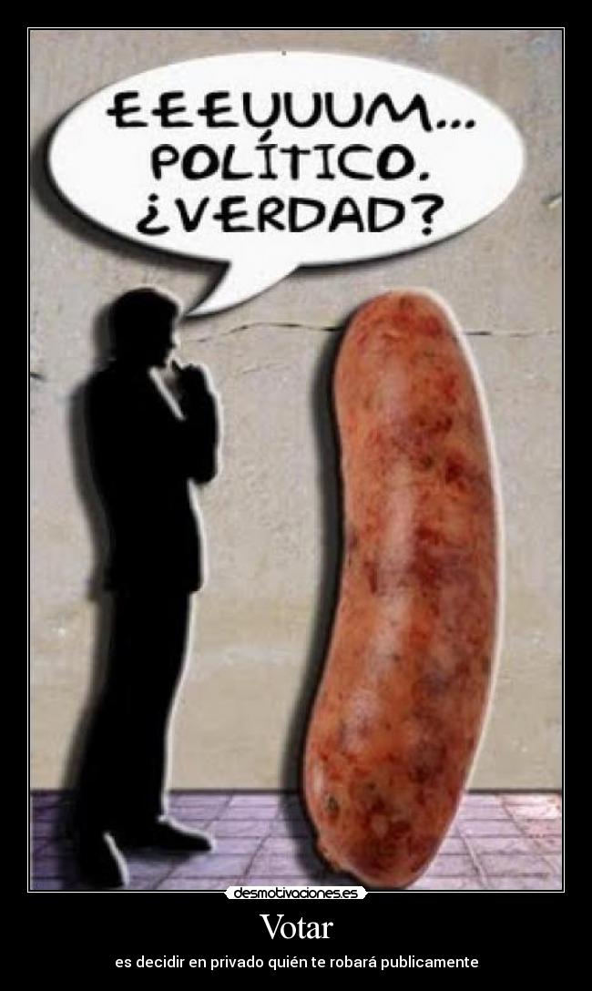 Votar - es decidir en privado quién te robará publicamente