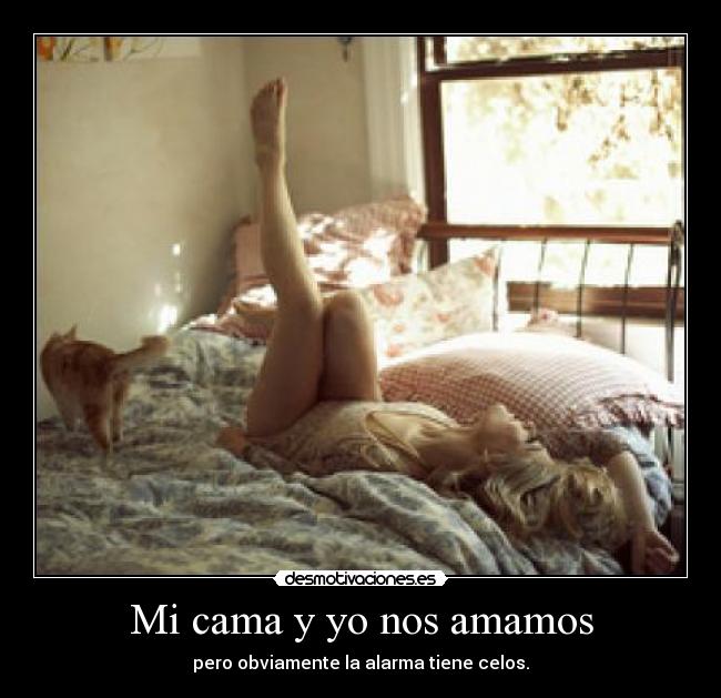 Mi cama y yo nos amamos - pero obviamente la alarma tiene celos.