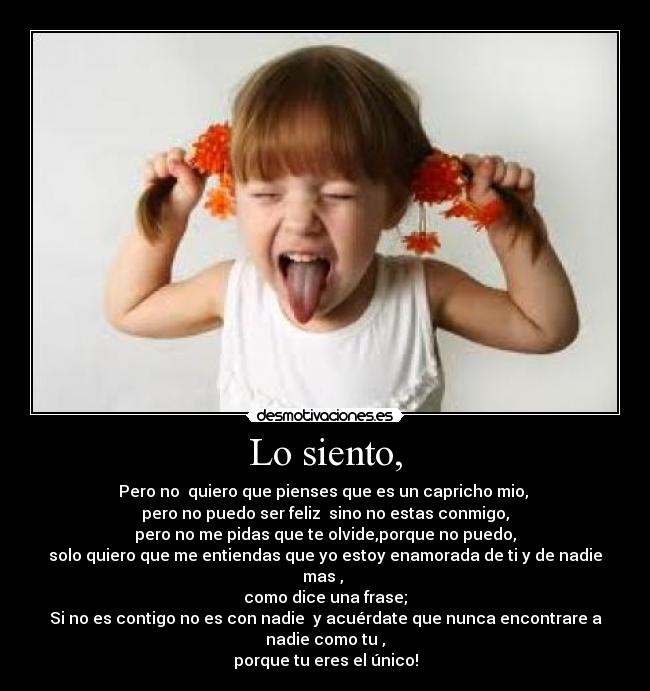 Lo siento, - 