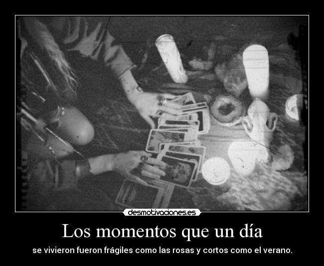 Los momentos que un día - se vivieron fueron frágiles como las rosas y cortos como el verano.