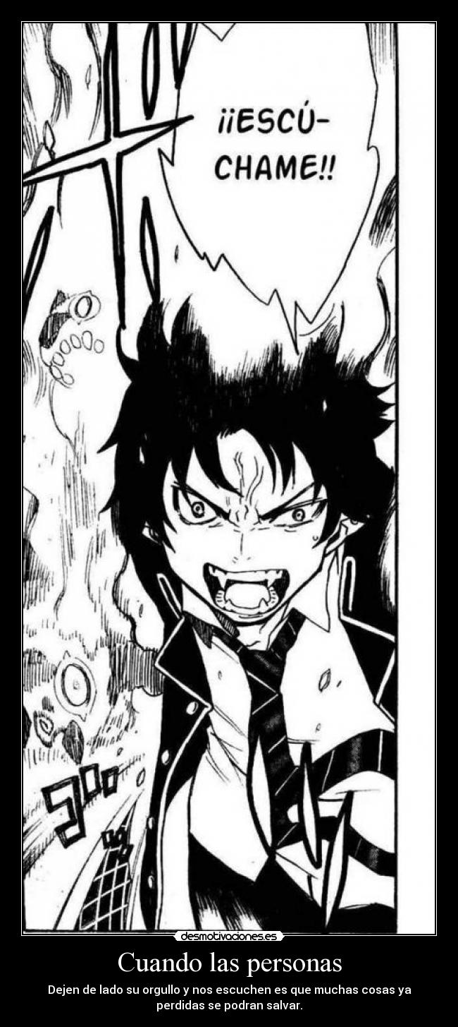 carteles okumura rin escuchar manga exorcist desmotivaciones