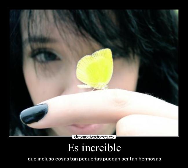 Es increible - que incluso cosas tan pequeñas puedan ser tan hermosas