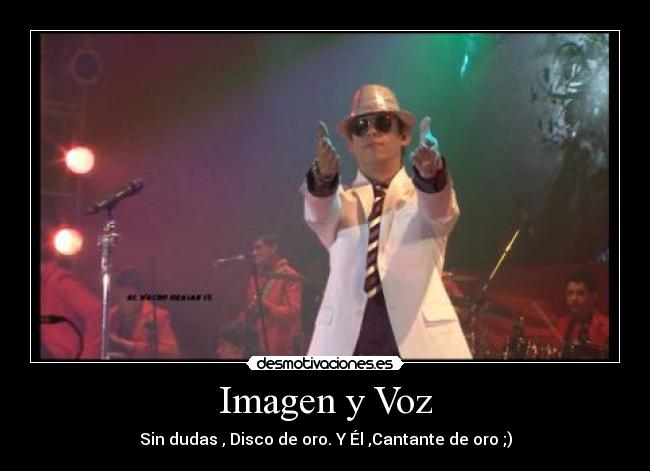 Imagen y Voz - Sin dudas , Disco de oro. Y Él ,Cantante de oro ;)