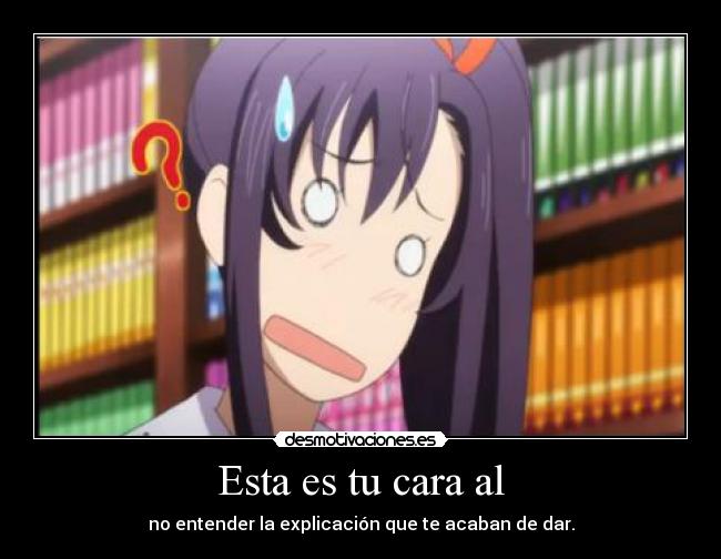 Esta es tu cara al - no entender la explicación que te acaban de dar.