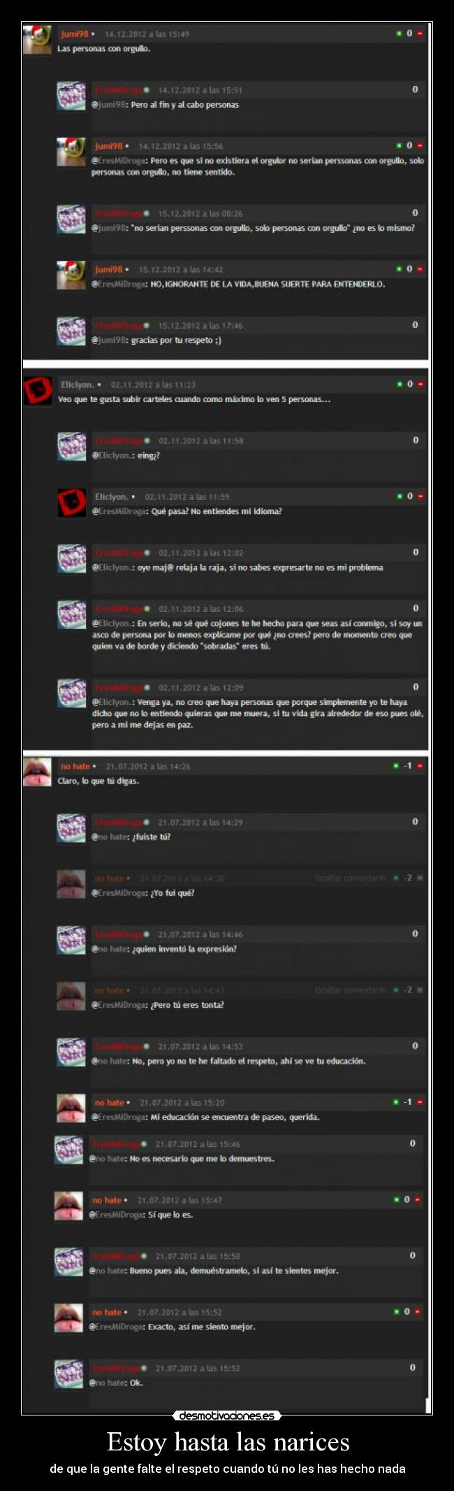 Estoy hasta las narices -