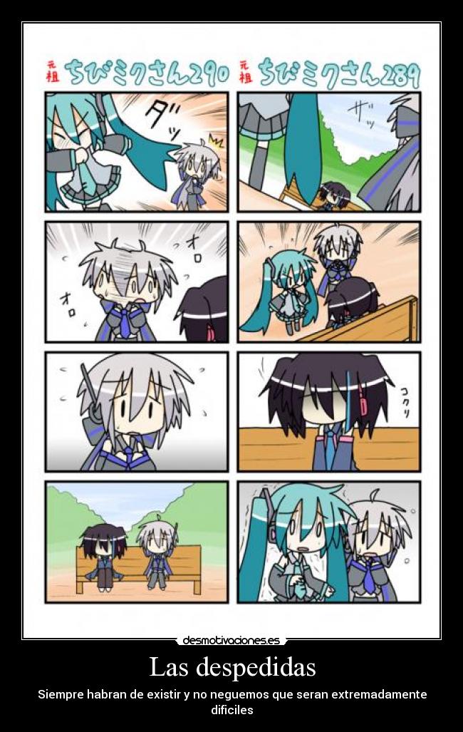 carteles anime vocaloid chibi miku hatsune chibi haku yowane chibi ruko yokune desmotivaciones