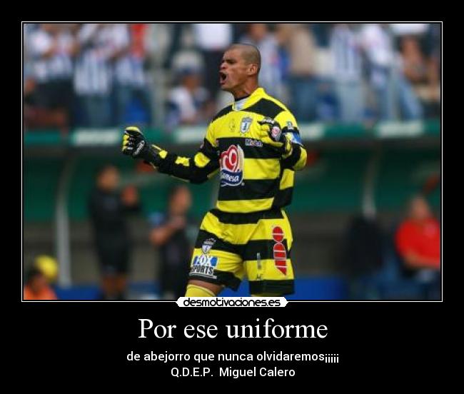 Por ese uniforme - de abejorro que nunca olvidaremos¡¡¡¡¡
Q.D.E.P.  Miguel Calero