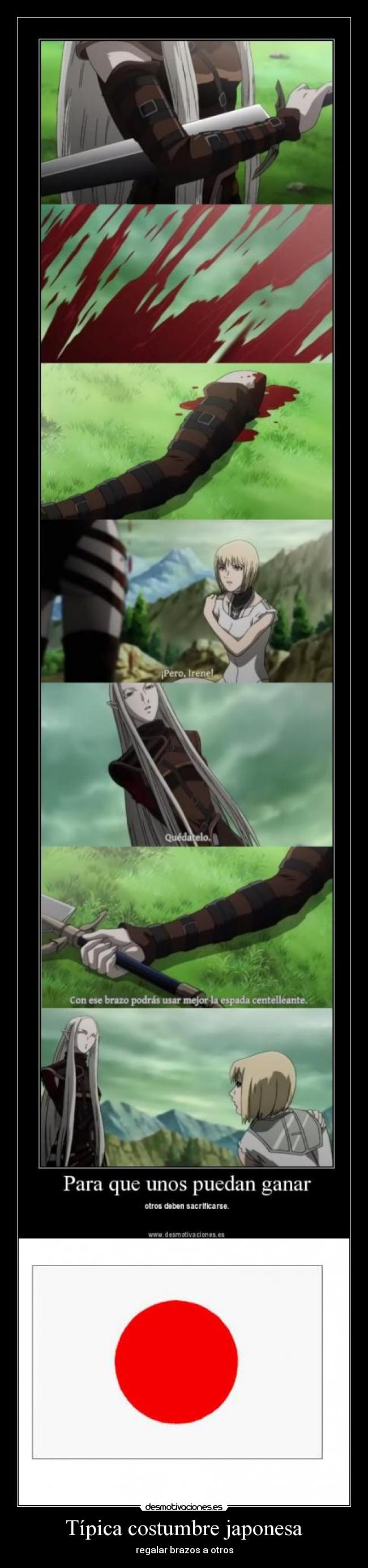 Típica costumbre japonesa - regalar brazos a otros