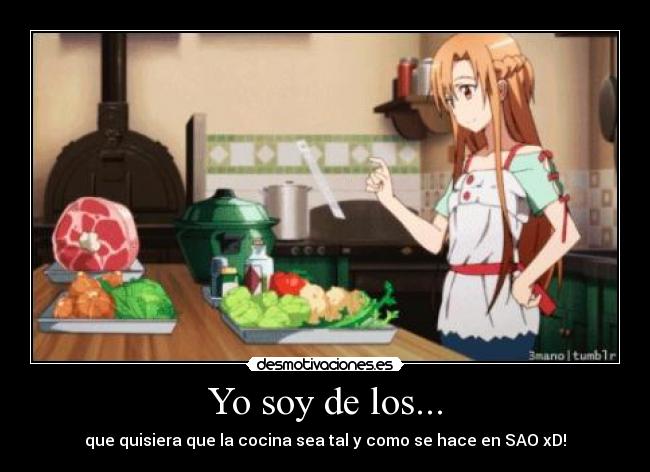 Yo soy de los... - que quisiera que la cocina sea tal y como se hace en SAO xD!