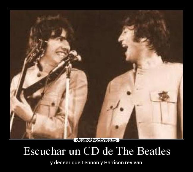 Escuchar un CD de The Beatles -