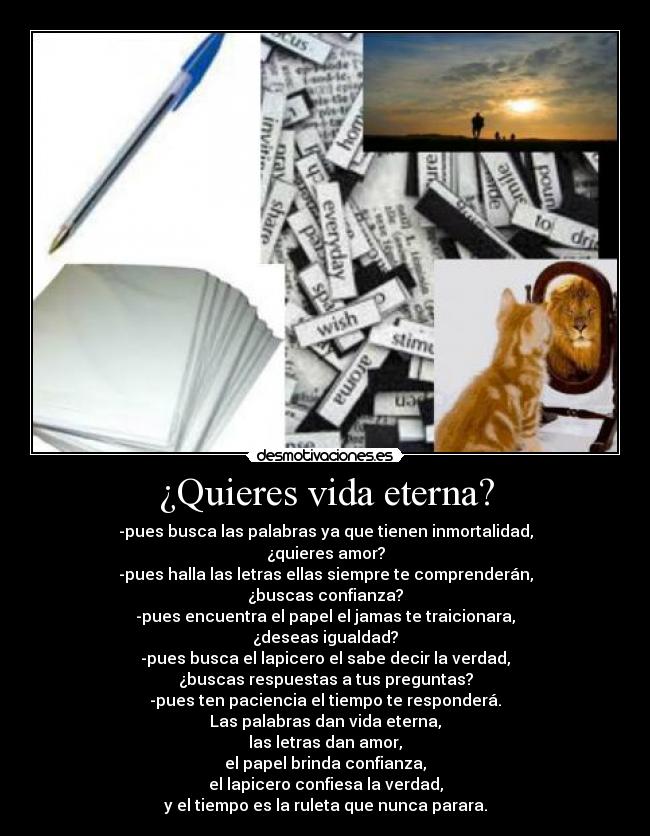 ¿Quieres vida eterna? -