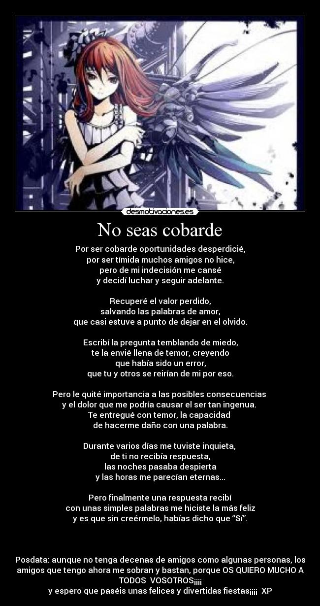 No seas cobarde -