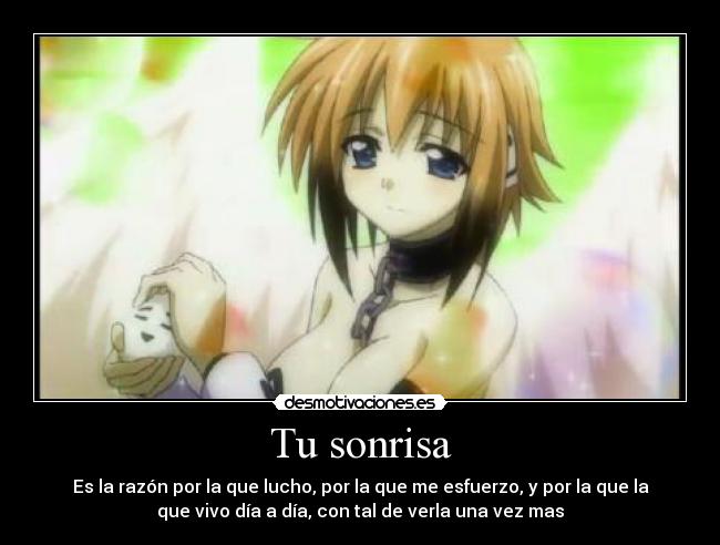 carteles sonrisa anime otaku manga sora otoshimono verdades desmotiva lindo angelita desmotivaciones