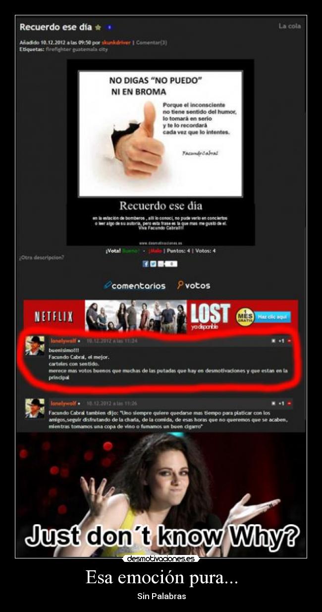 Esa emoción pura... - Sin Palabras