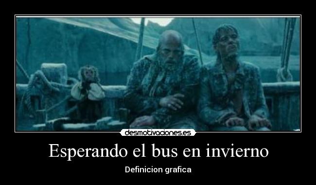 Esperando el bus en invierno -