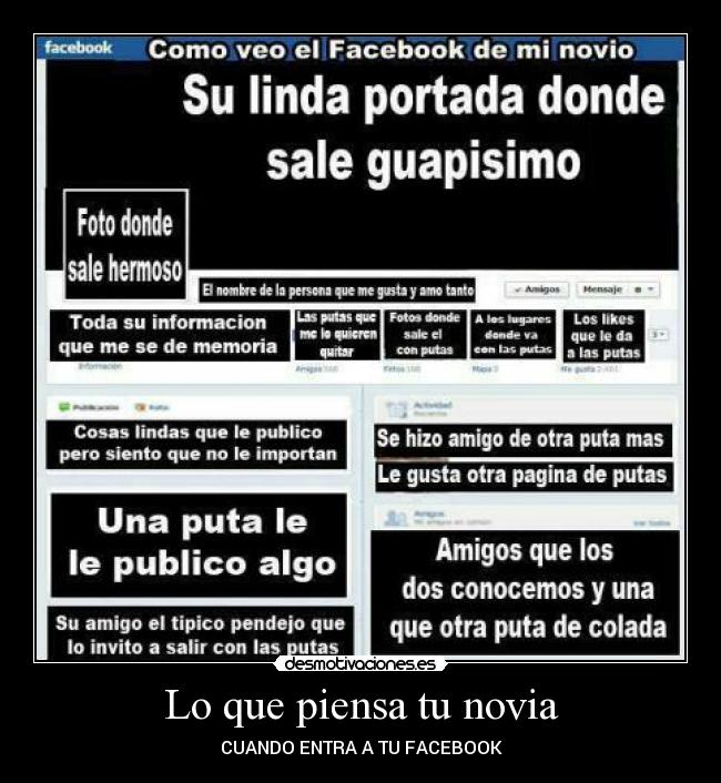 Lo que piensa tu novia - CUANDO ENTRA A TU FACEBOOK