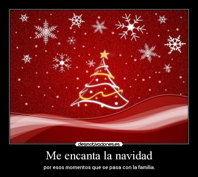 Me encanta la navidad - por esos momentos que se pasa con la familia.