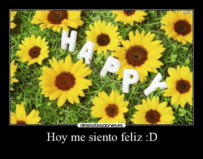 Hoy me siento feliz :D -