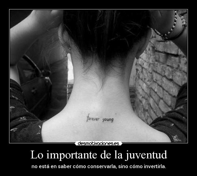 Lo importante de la juventud -