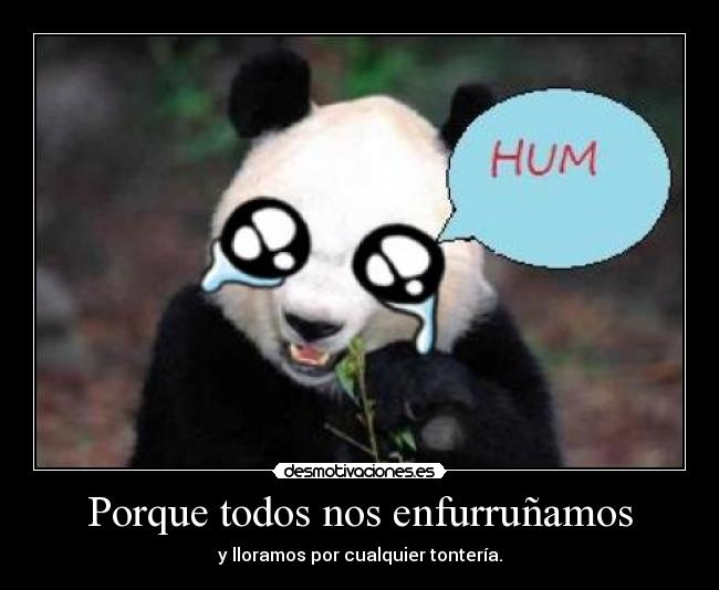 Porque todos nos enfurruñamos - y lloramos por cualquier tontería.