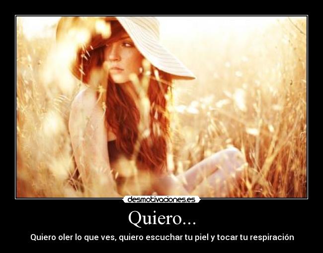 Quiero... - Quiero oler lo que ves, quiero escuchar tu piel y tocar tu respiración