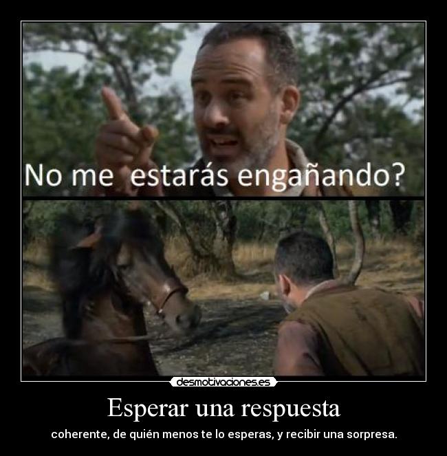 Esperar una respuesta - coherente, de quién menos te lo esperas, y recibir una sorpresa.