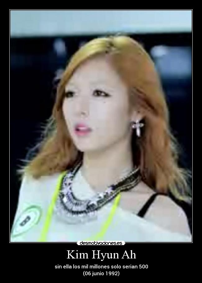 Kim Hyun Ah - sin ella los mil millones solo serian 500
(06 junio 1992)