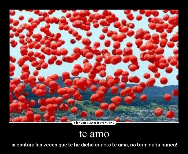 te amo - si contara las veces que te he dicho cuanto te amo, no terminaría nunca!