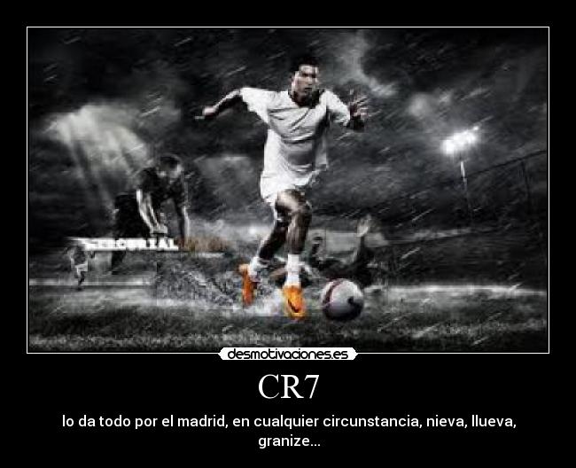 CR7 - lo da todo por el madrid, en cualquier circunstancia, nieva, llueva, granize...