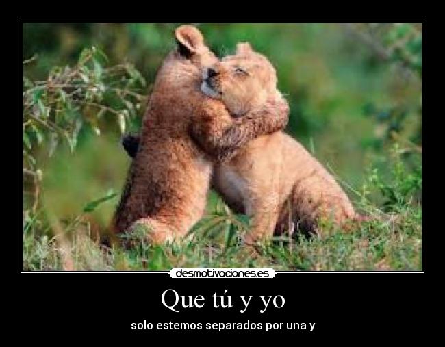 Que tú y yo - solo estemos separados por una y