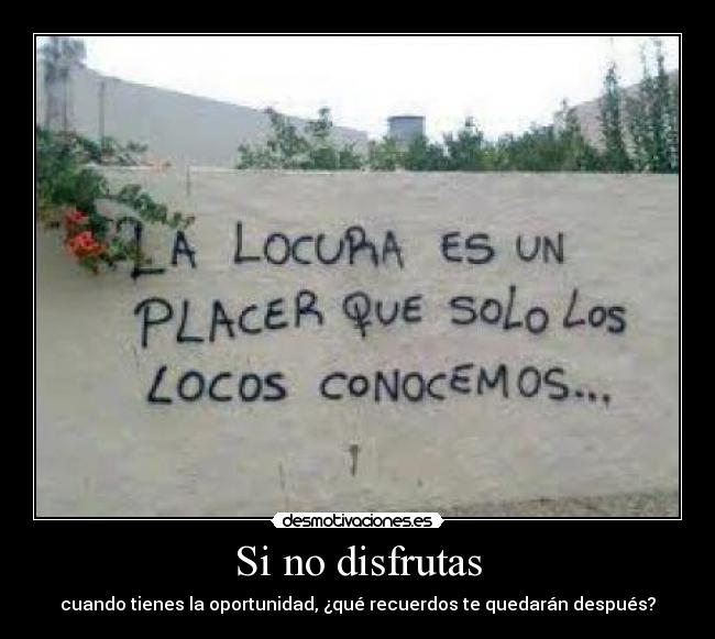 Si no disfrutas -