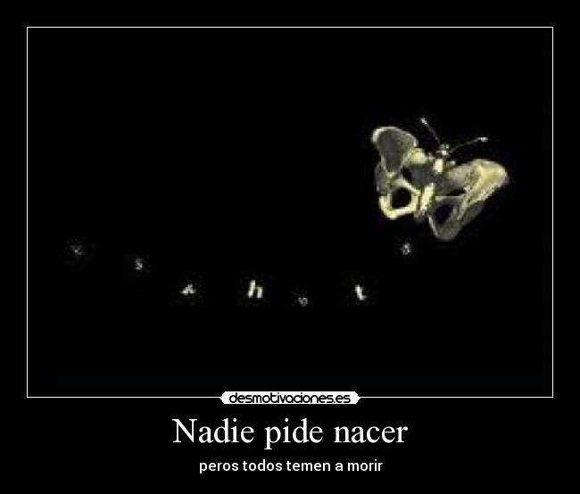 Nadie pide nacer - peros todos temen a morir