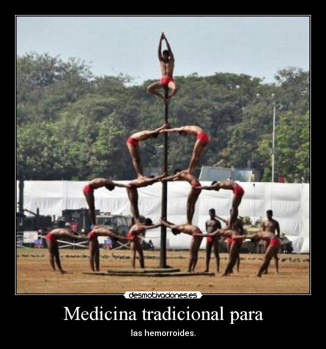 Medicina tradicional para - las hemorroides.