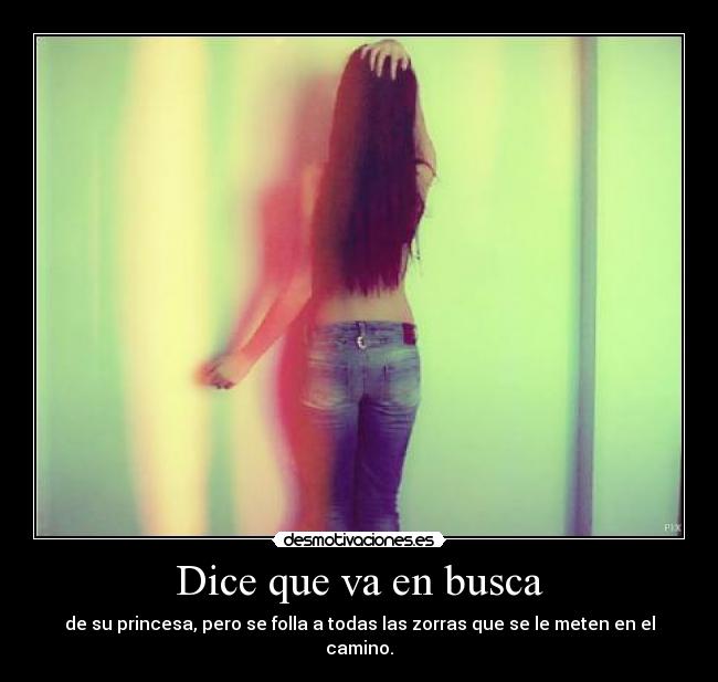 Dice que va en busca - de su princesa, pero se folla a todas las zorras que se le meten en el camino.