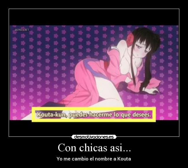 carteles anime ecchi chica kimono visualmente sugestiva como escriba desmotivaciones