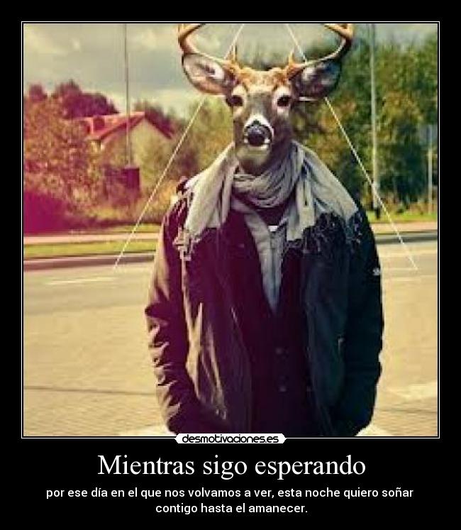 Mientras sigo esperando - por ese día en el que nos volvamos a ver, esta noche quiero soñar
contigo hasta el amanecer.