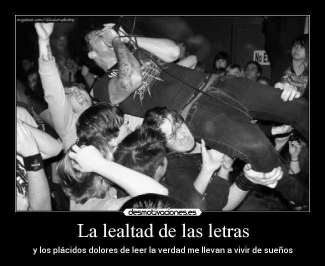 La lealtad de las letras - y los plácidos dolores de leer la verdad me llevan a vivir de sueños