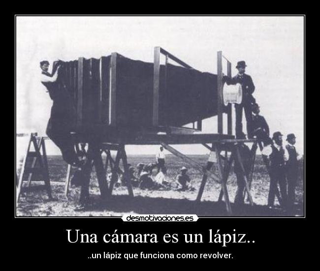 carteles camara recuerdo extrano lapiz fotografia disparo desmotivaciones