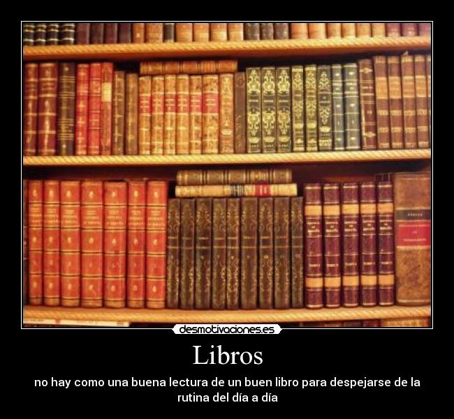 Libros - no hay como una buena lectura de un buen libro para despejarse de la
rutina del día a día
