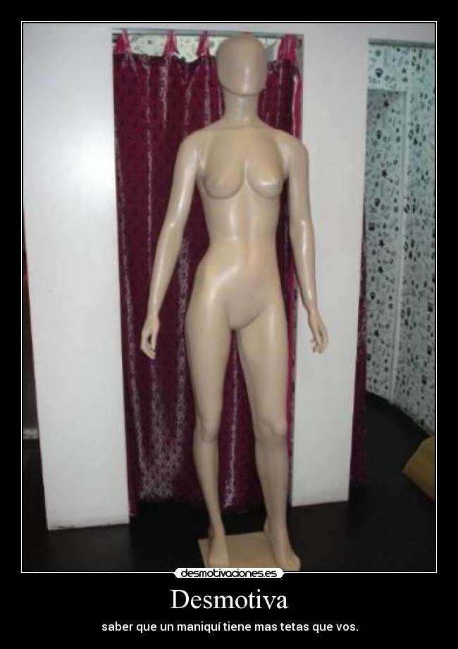Desmotiva - saber que un maniquí tiene mas tetas que vos.