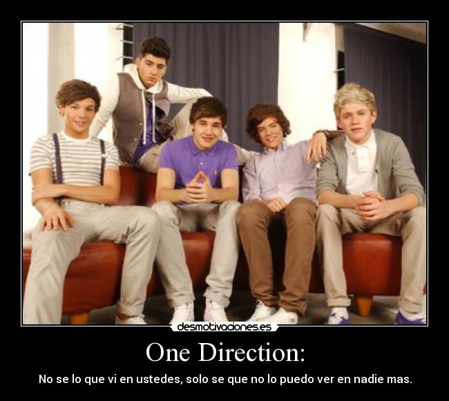 One Direction: - No se lo que vi en ustedes, solo se que no lo puedo ver en nadie mas.