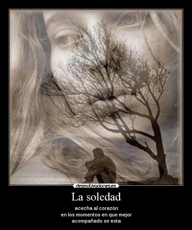 La soledad - acecha al corazón
en los momentos en que mejor
acompañado se esta