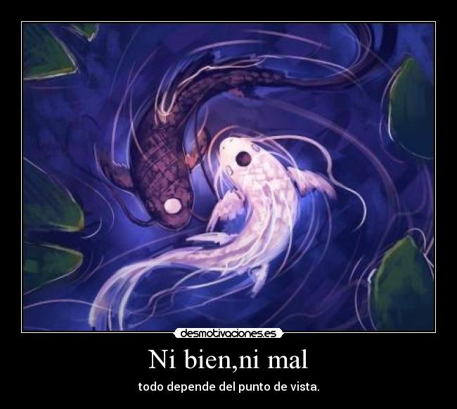 Ni bien,ni mal - todo depende del punto de vista.