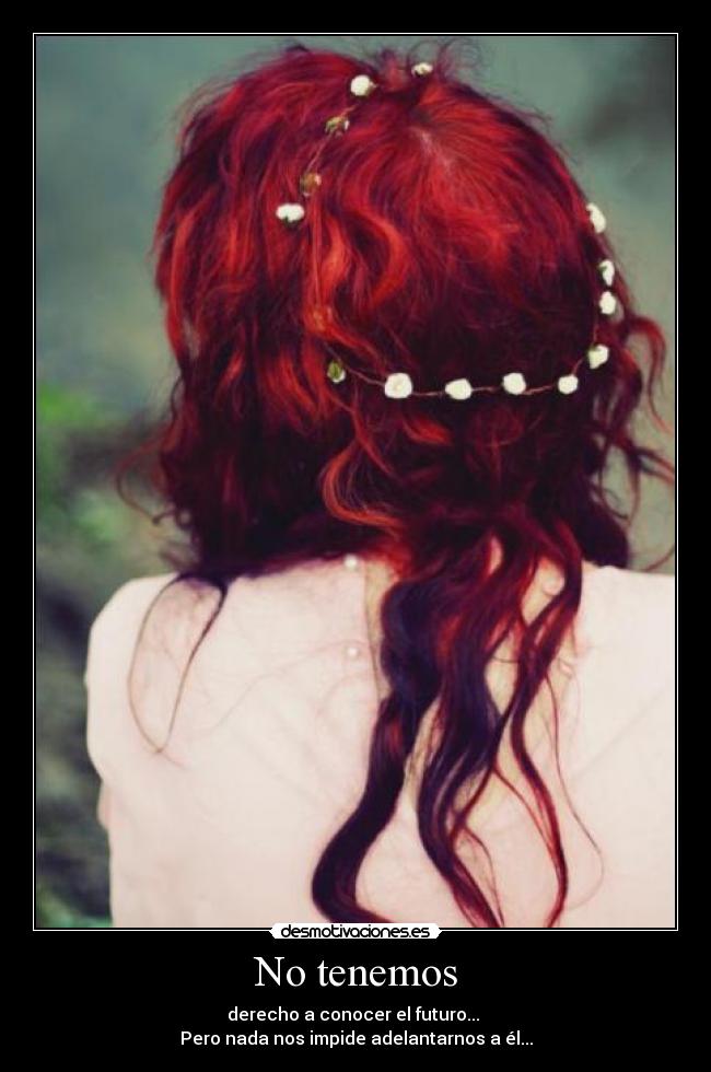 No tenemos - derecho a conocer el futuro... 
Pero nada nos impide adelantarnos a él...